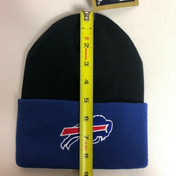 Vintage New York Buffalo Bills Embroidered Beanie Knit Hat NFL Football Black - Picture 8 of 10